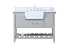 Elegant VF60148GR-BS - 48 Inch Single Bathroom Vanity in Grey with Backsplash