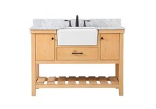 Elegant VF60148NW-BS - 48 Inch Single Bathroom Vanity in Natural Wood with Backsplash