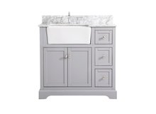 Elegant VF60236GR-BS - 36 Inch Single Bathroom Vanity in Grey with Backsplash