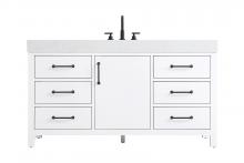 Elegant VF60660WH - 60 inch Single Bathroom Vanity In White