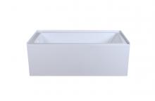 Elegant BT201-L3060GW - Alcove soaking bathtub 30x60 inch left drain in glossy white