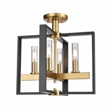 DVI Lighting DVP30211VBR+GR-CL - Blairmore 4 Light Semi-Flush Mount