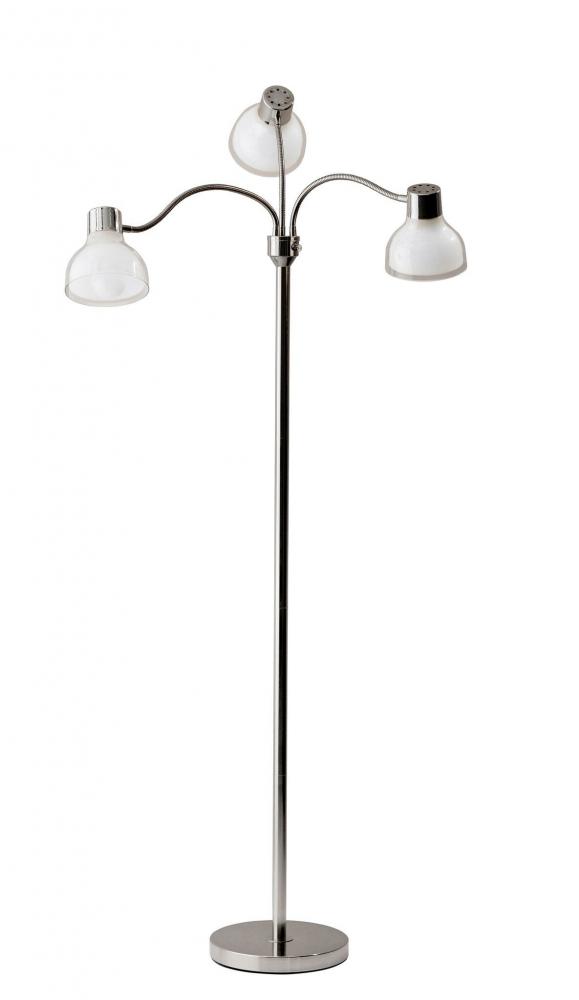 Presley 3-Arm Floor Lamp - Polished Nickel