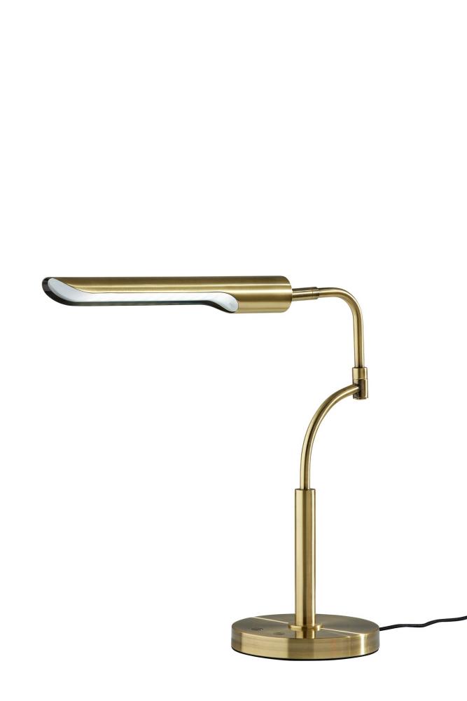 Zane LED Desk Lamp W. Smart Switch-Antique Brass