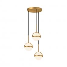 Alora Lighting MP301003BG - Globo 3 Head Brushed Gold LED Multi Pendant