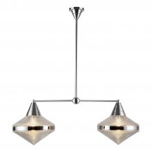 Alora Lighting LP348241PNPG - Willard 41-in Polished Nickel/Prismatic Glass 2 Lights Linear Pendant