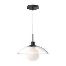 Alora Lighting PD517112MBCL - Francesca 12-in Clear Glass/Matte Black 1 Light Pendant