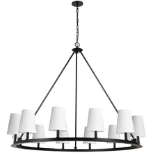 Dainolite CLB-5212C-MB-790 - 12 Light Incandescent Chandelier, Matte Black with White Shades