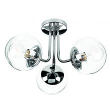 Russell Lighting 388-015/CHR/CL - Eclipse Semi Flush Mount Polished Chrome