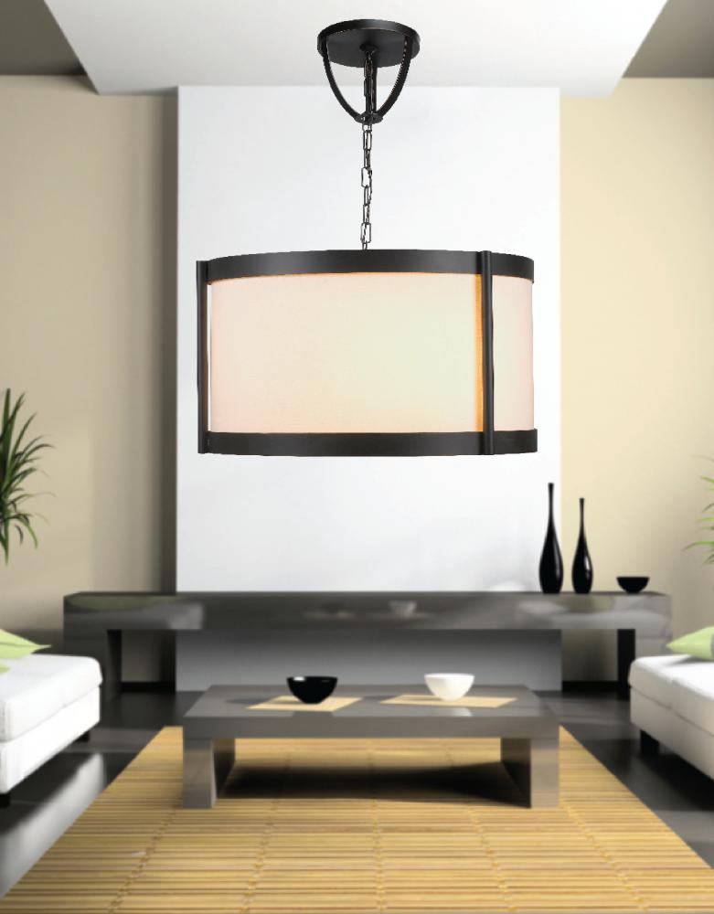 Edmonton Collection 3-Light Euro Bronze Pendant