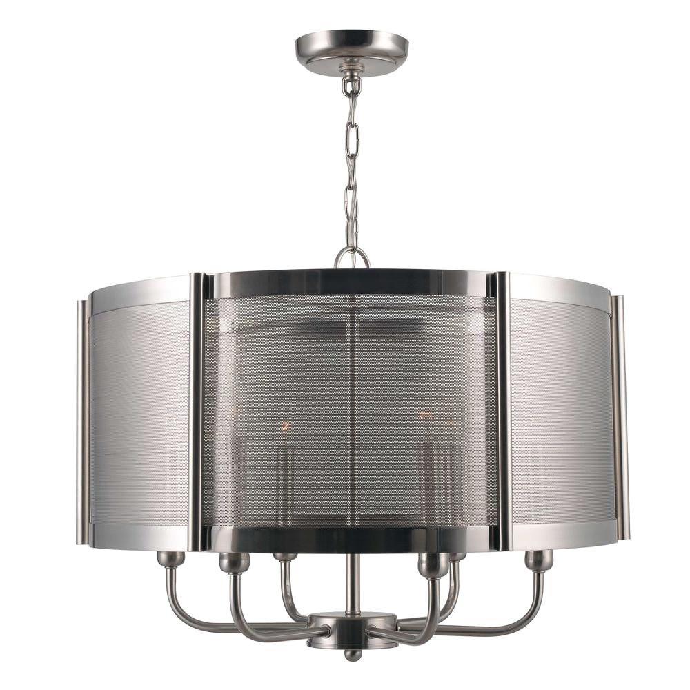 Xena Collection 6-Light Brushed Nickel Indoor Chandelier