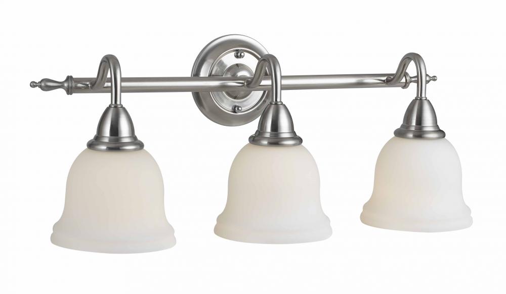 3-Light Satin Nickel Bronze Bath Bar Light