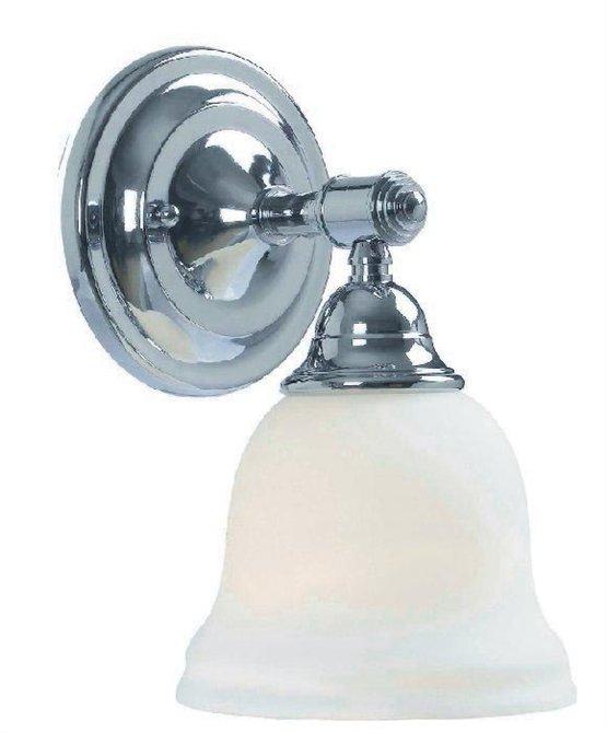 1-Light Ava Chrome Bath Sconce with Glass Shade