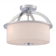 World Imports WI973108 - Kandinsky Collection 3-Light Chrome Semi-Flush Mount Light with Opal Glass Shade