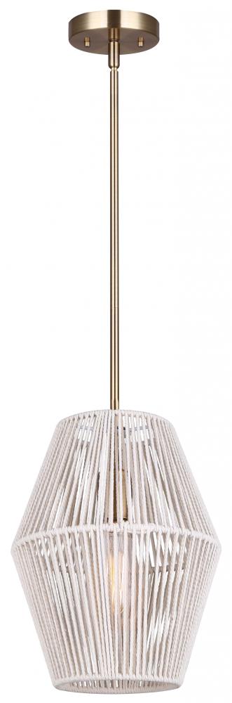 WILLOW, IPL1120A01GD, 1 Lt Rod Pendant, 60W Type A, 8.5&#34; W x 19.5 - 61.5&#34; H