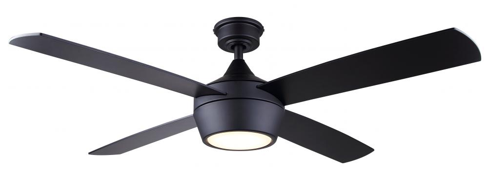 Judson 52 in. Indoor Matte Black Standard Ceiling Fan with Soft White Integrated LED