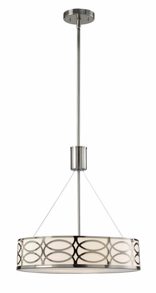 Drake 3 Light Chandelier, Nickel Finish