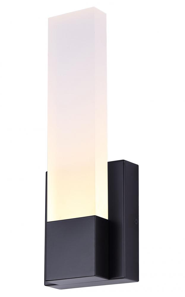 FARROW 4.75 in. 1 Light Black Sconce with Frosted Acrylic Shade