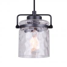 Canarm IPL707A01GPH - ARDEN, 1 Lt Cord Pendant, Watermark Glass, 100W Type A, 5.5&#34; W x 10 - 58&#34; H