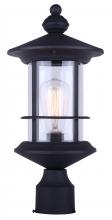 Canarm IOL303BK - TREEHOUSE, 1 Lt Outdoor Post Light, Clear Glass, 1 x 100W Type A, 8&#34; W x 17 1/4&#34; H x 8&#34;