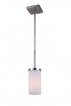 Canarm IPL578A01BN - River, 1 Lt Rod Pendant, Flat Opal Glass, 100W Type A, 4 1/4&#34; x 57 3/4&#34;