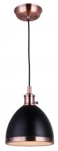 Canarm IPL409B01BKA - ESHER, 1 Lt Cord Pendant, 60W Type A, On/Off, 8&#34; W x 59&#34; H