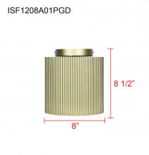 Canarm ISF1208A01PGD - 1 Lt Semi-Flush, Acylic, 15W LED-A19 Bulb (Not included), 8inch W x 8.5inch H