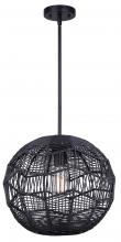 Canarm IPL2036B01BK - LEONA, IPL2036B01BK, MBK Color, 1 Lt Cord Pendant, String, 60W Type A, 15&#34; W x 20 - 62&#34; H