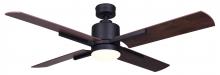 Canarm CF52LOX4BK - LOXLEY BK, Fan 52&#34; MBK Color, 4 Plywood Blades, Rustic Maple, Flat Opal Glass, Dual, 1x20W