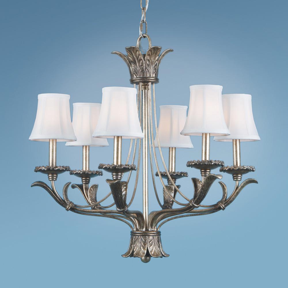 Six Light Silver Up Chandelier