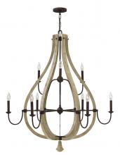 Fredrick Ramond Merchant FR40578IRR - Large Open Frame Two Tier Chandelier