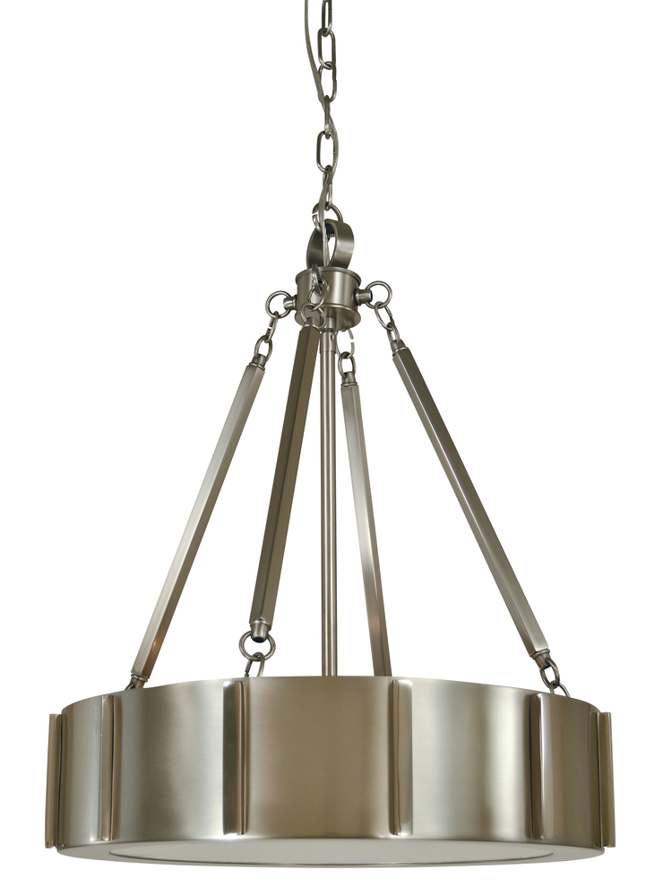 4-Light 16&#34; Brushed Nickel/Polished Nickel Pantheon Pendant