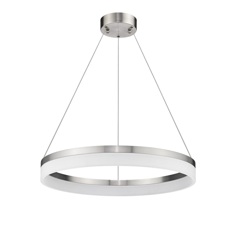 Vivio Elio 24&#34; 35W LED Halo Acrylic Lens Pendant Brushed Nickel