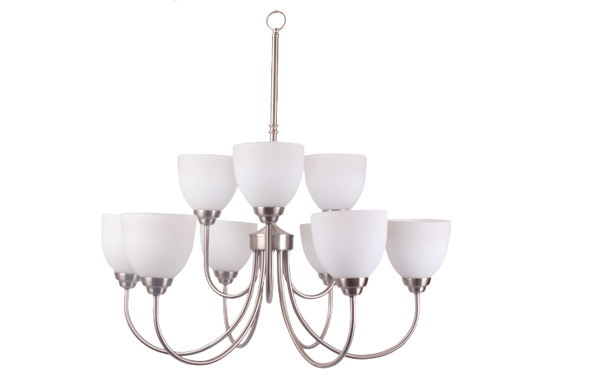 Laredo 9-Light Chandelier - NK White Glass