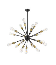 HOMEnhancements 70223 - 18-Light Odyssey Chandelier - Matte Black/Matte Gold