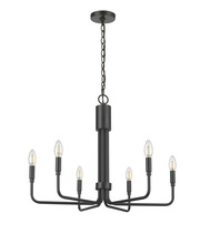 HOMEnhancements 70502 - Vivio Alph 6-Light Flat Bottom Chandelier - MB(E12)