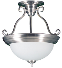 HOMEnhancements 16245 - Semi Flush Entry Fixture - NK White Glass