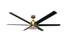 HOMEnhancements 21201 - 6-Blade 72&#34; Weathered Gold Fan MB Blades Damp 18W LED 3K