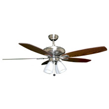 HOMEnhancements 18920 - 52&#34; 5-Blade UFO Fan NK Silver/Walnut Blades 4-Light White Glass LED Kit