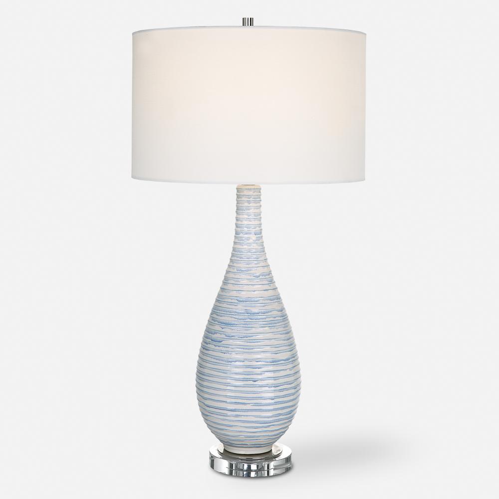 Uttermost Clariot Ribbed Blue Table Lamp