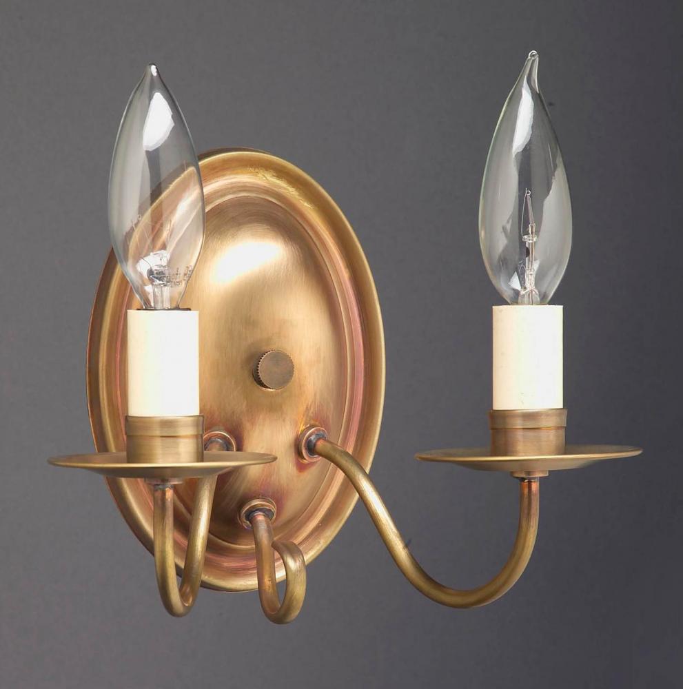 Wall Sconce 2 J-Arm Verdi Gris 2 Candelabra Sockets