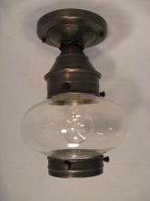 Northeast Lantern 2024-AC-MED-OPT - Onion Flush No Cage Antique Copper Medium Base Socket Optic Glass