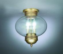 Northeast Lantern 2044-AB-MED-OPT - Onion Flush No Cage Antique Brass Medium Base Socket Optic Glass