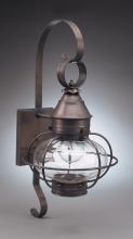 Northeast Lantern 2521-VG-MED-CLR - Caged Onion Wall Verdi Gris Medium Base Socket Clear Glass