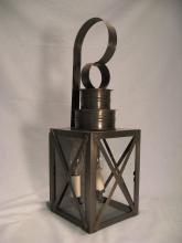 Northeast Lantern 5031-AB-MED-CSG - Can Top X-Bars Wall Antique Brass Medium Base Socket Clear Seedy Glass