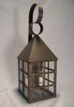 Northeast Lantern 7131-AB-MED-CSG - Pyramid Top H-Bars Wall Antique Brass Medium Base Socket Clear Seedy Glass