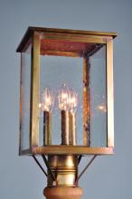 Northeast Lantern 8983-DB-LT3-CLR - Post Dark Brass 3 Candelabra Sockets Clear Glass