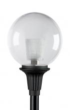Wave Lighting C2024T-BK - PARK PLACE, STYLE &#34;B&#34;  BLACK, CLEAR GLOBE 18&#34;, SOCKET ONLY