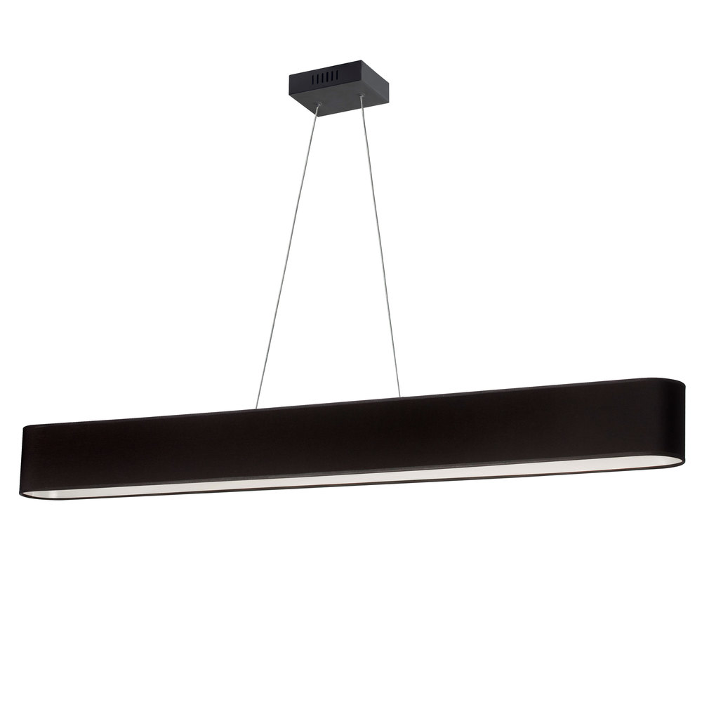 30W Horizontal Matte Black Pendant w/ Black Shade