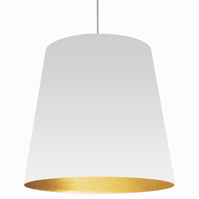 Dainolite OD-XL-692 - 1 Light Tapered Drum Pendant with White on Gold Shade